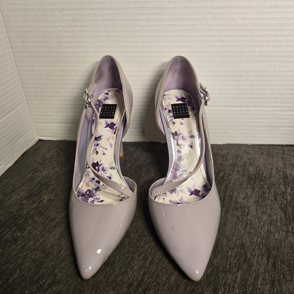 White House Black Market Sabrina‎ Patent d'Orsay Pumps Lavender Womens Size 7M